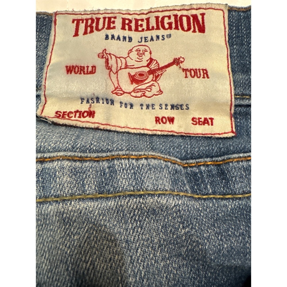 True Religion Rocco Relaxed Skinny Mens Jeans Blue Wash Size 32x30 - Picture 3 of 9